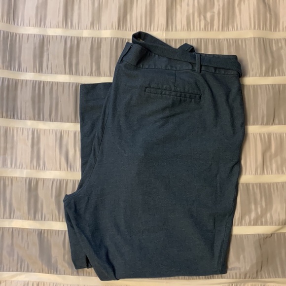 Loft Plus Speckled Space Blue Marisa Tie Waist Mid-rise Trousers sz 26 - Picture 3 of 8